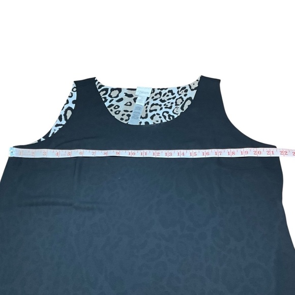 CHICO’S Leopard Print / Black Chiffon Reversible / Convertible Tank CA Sz L - Picture 8 of 11